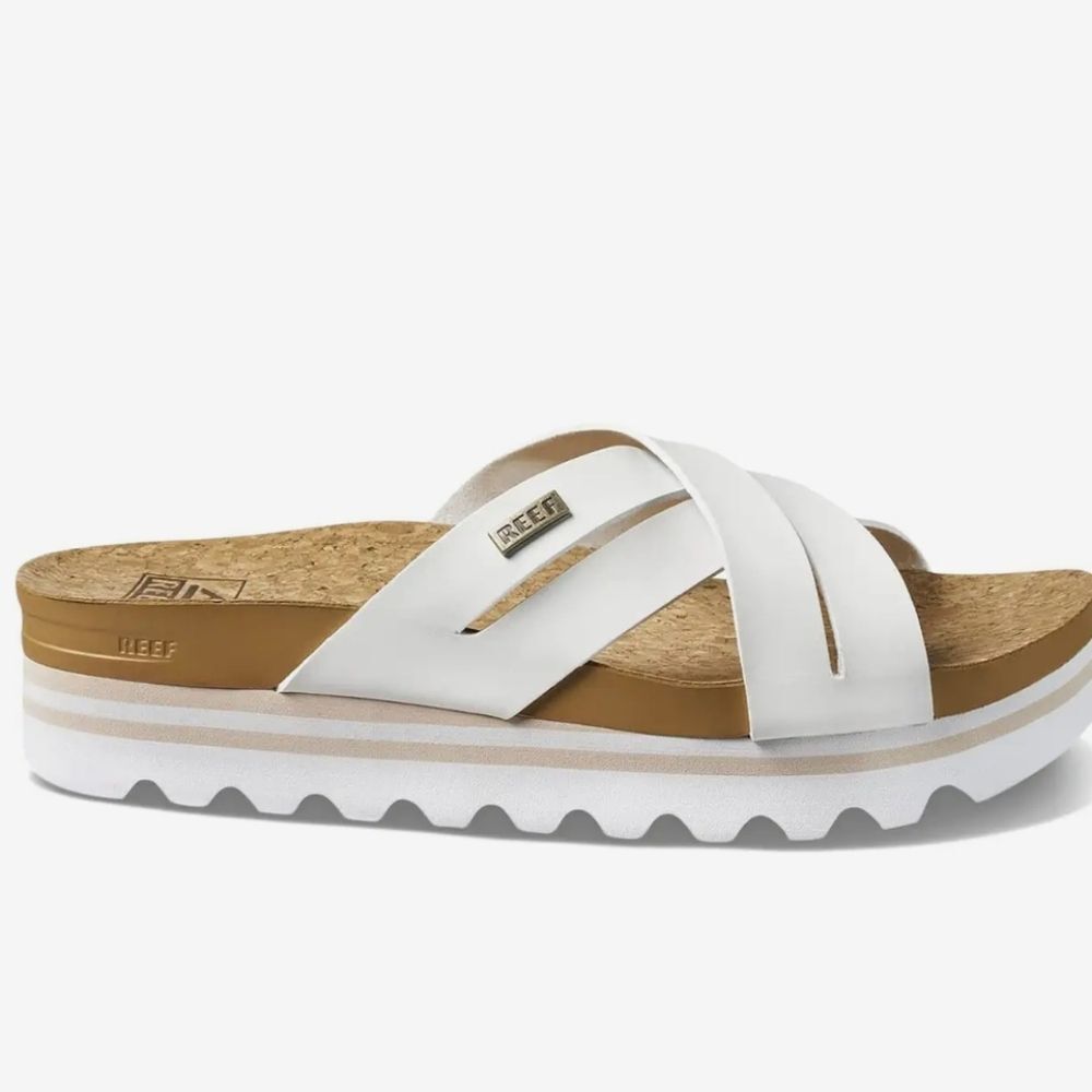 Reef Kaia Cross Slide Sandals- White